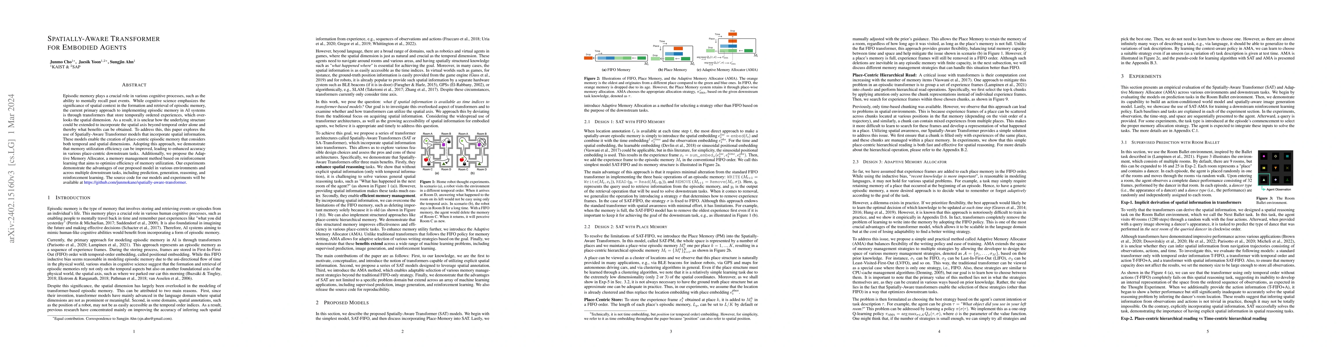 Thumbnail for Spatially-Aware Transformer for Embodied Agents