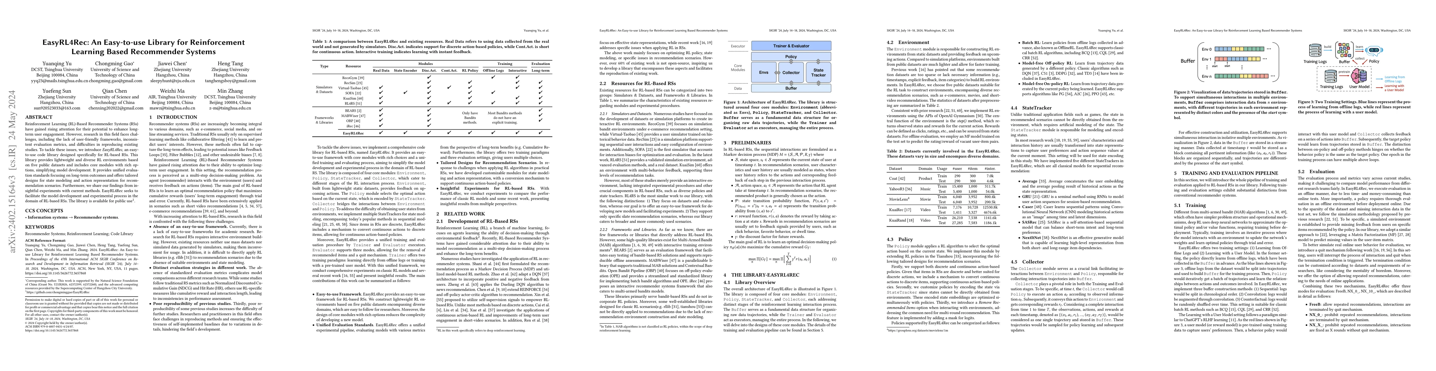 Thumbnail for EasyRL4Rec: An Easy-to-use Library for Reinforcement Learning Based
  Recommender Systems