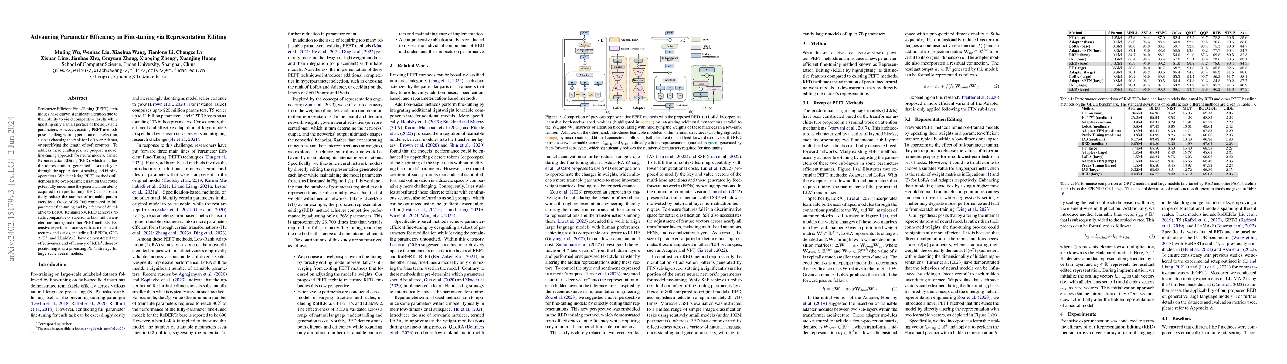 Thumbnail for Advancing Parameter Efficiency in Fine-tuning via Representation Editing