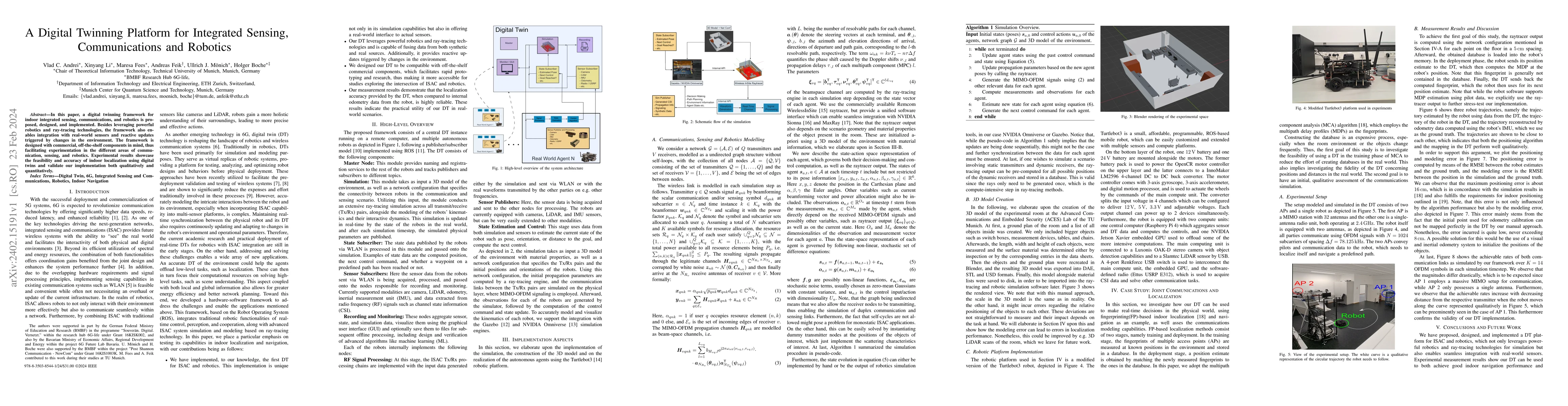 Thumbnail for A Digital Twinning Platform for Integrated Sensing, Communications and
  Robotics