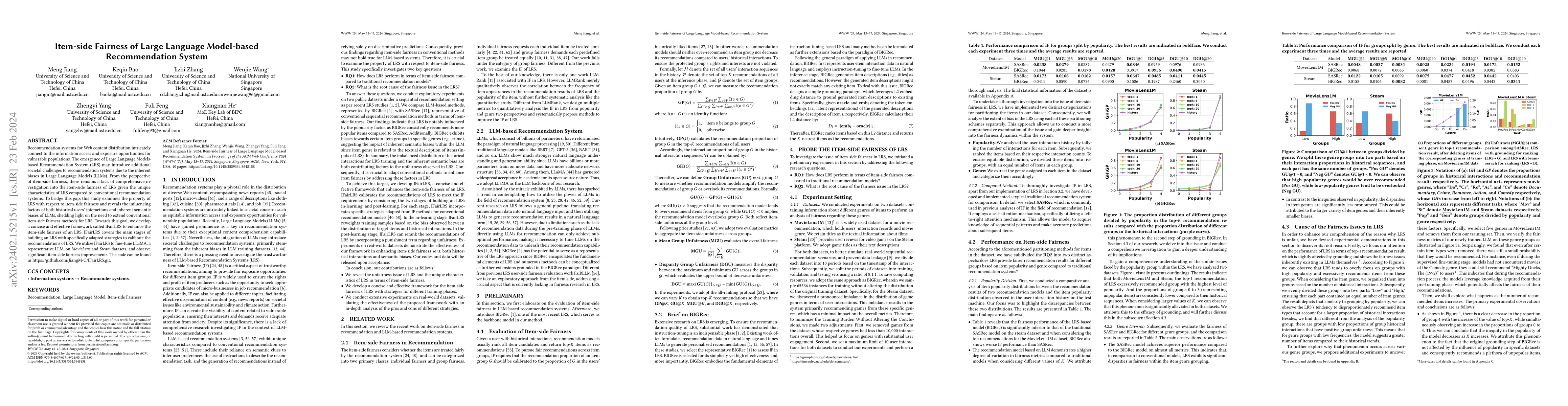 Thumbnail for Item-side Fairness of Large Language Model-based Recommendation System