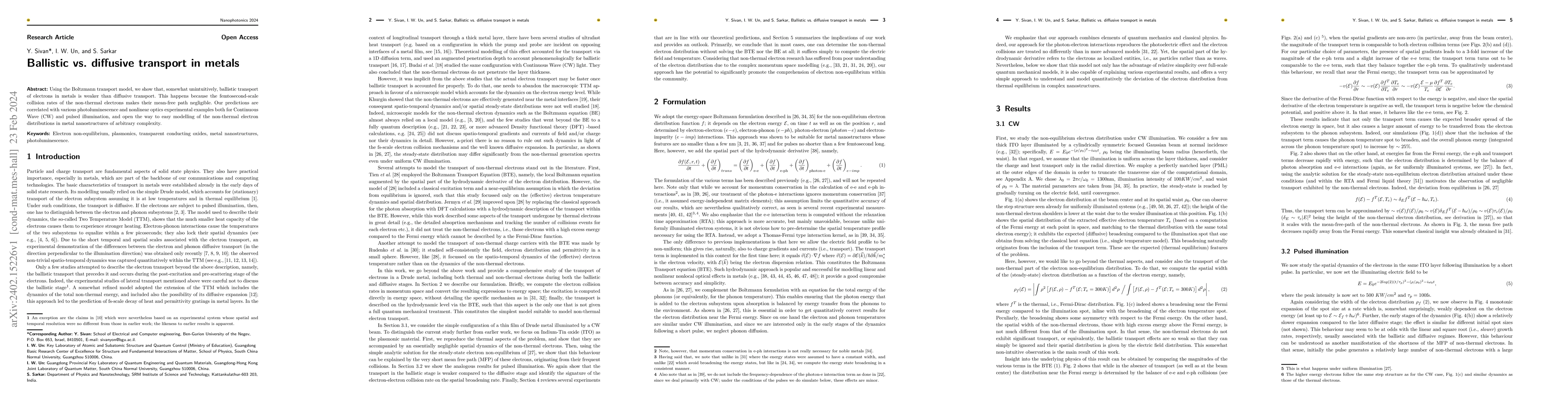 Thumbnail for Ballistic vs. diffusive transport in metals