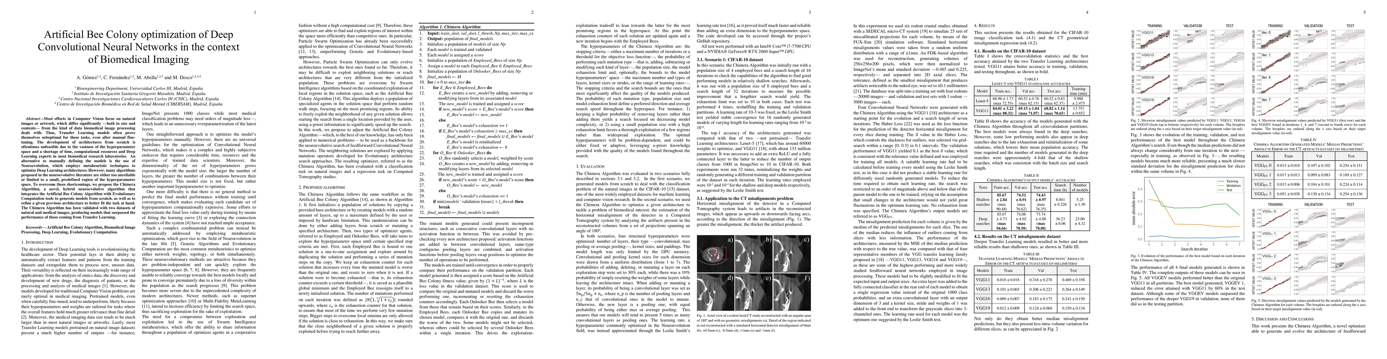 Thumbnail for Artificial Bee Colony optimization of Deep Convolutional Neural Networks
  in the context of Biomedical Imaging
