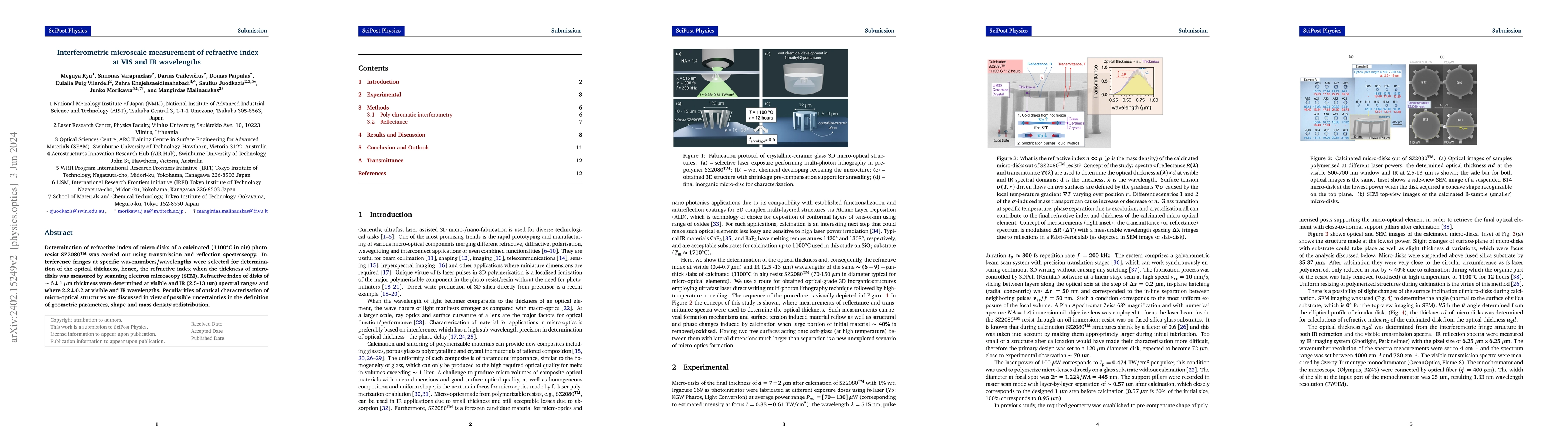 Thumbnail for Interferometric microscale measurement of refractive index at VIS and IR
  wavelengths