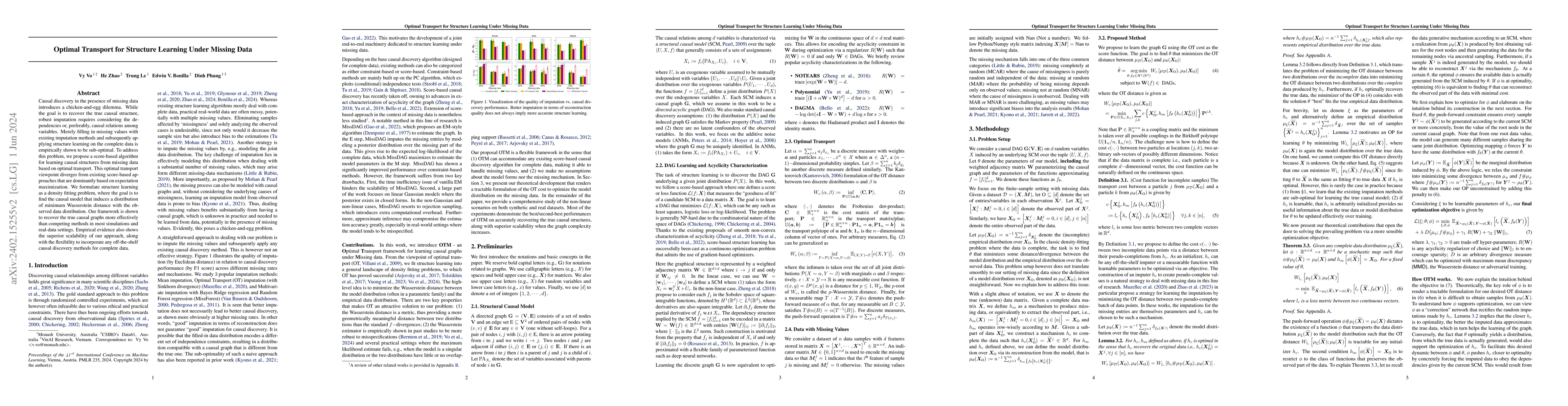 Thumbnail for Optimal Transport for Structure Learning Under Missing Data