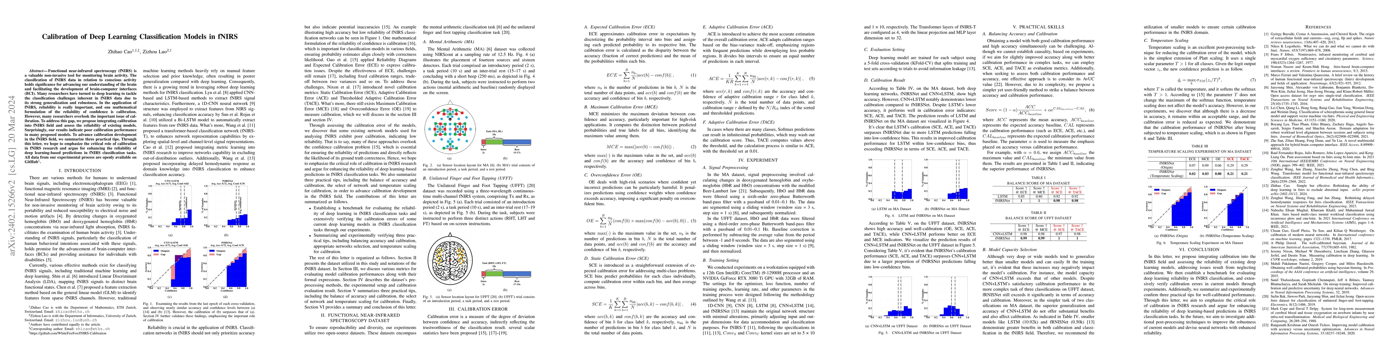 Thumbnail for Calibration of Deep Learning Classification Models in fNIRS