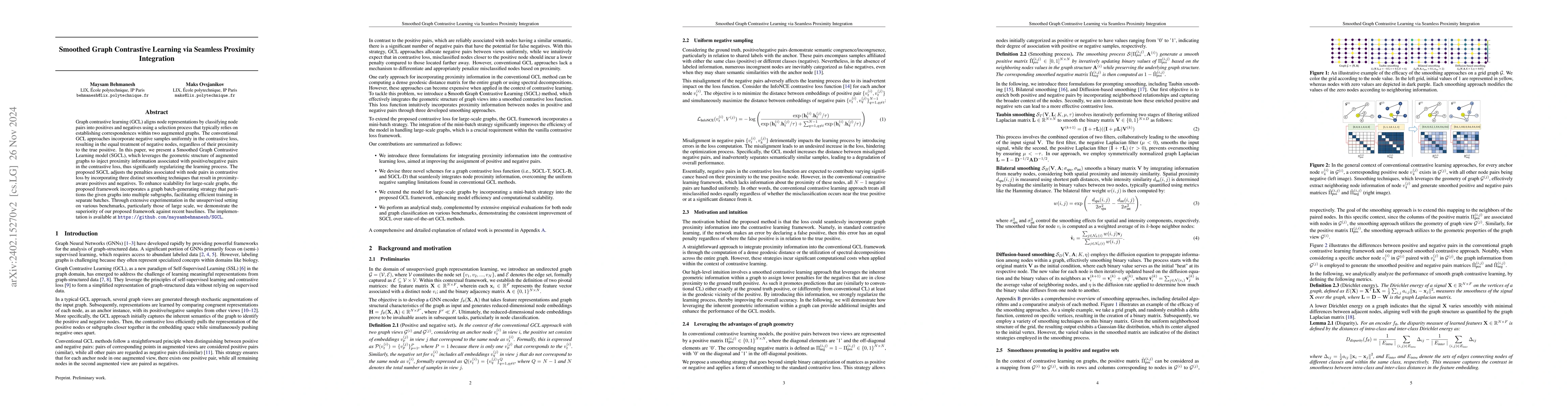 Thumbnail for Smoothed Graph Contrastive Learning via Seamless Proximity Integration