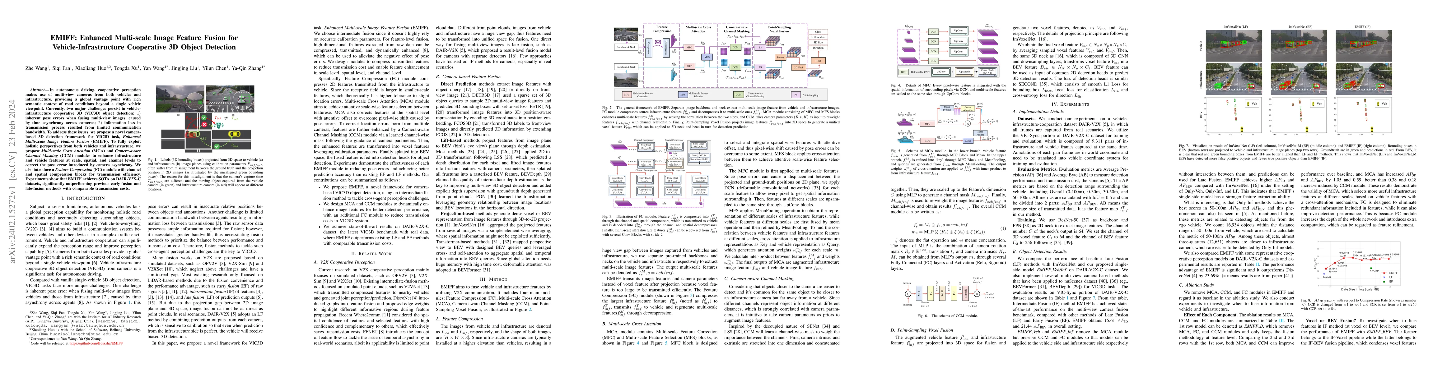Thumbnail for EMIFF: Enhanced Multi-scale Image Feature Fusion for
  Vehicle-Infrastructure Cooperative 3D Object Detection