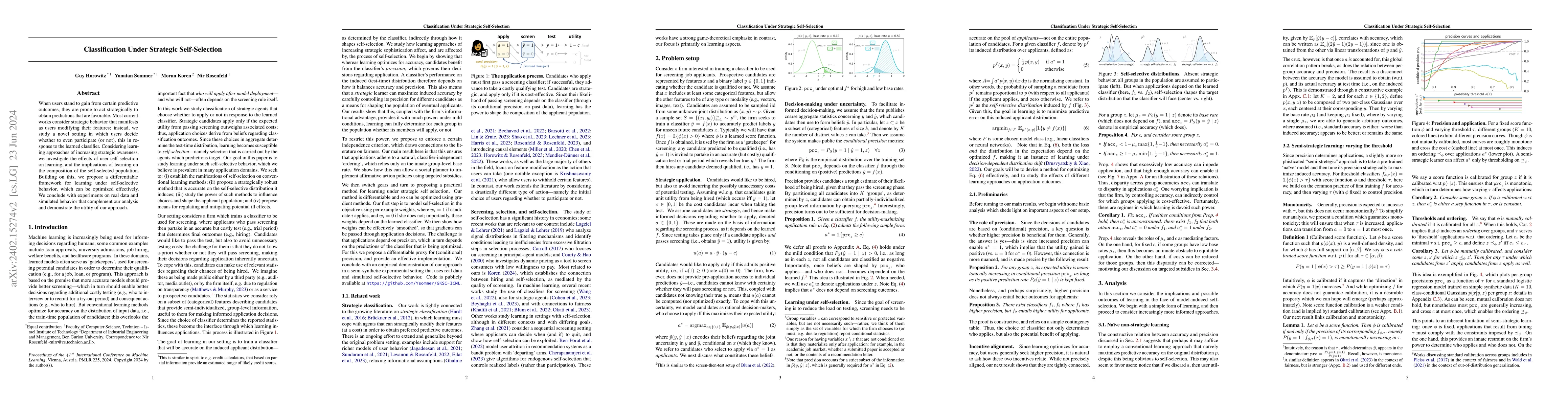 Thumbnail for Classification Under Strategic Self-Selection