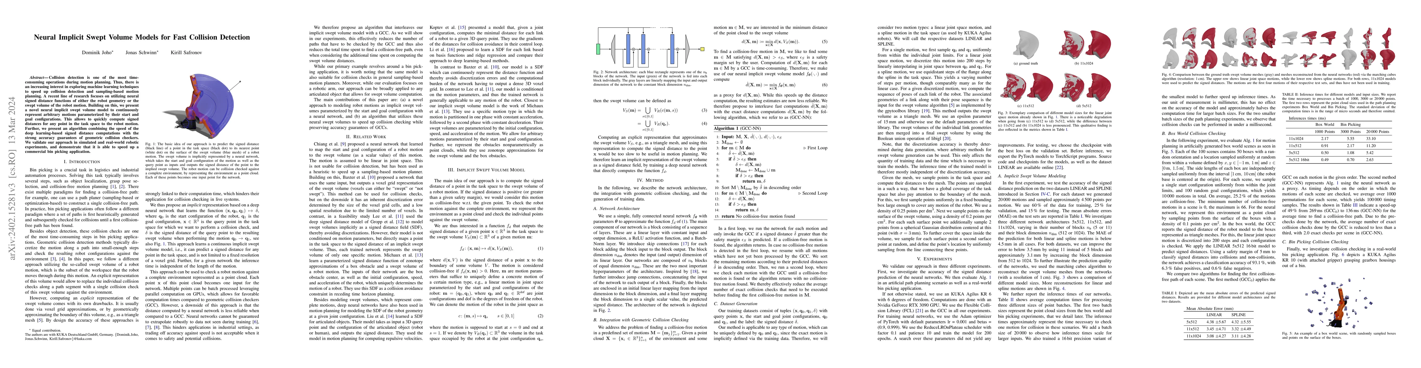 Thumbnail for Neural Implicit Swept Volume Models for Fast Collision Detection