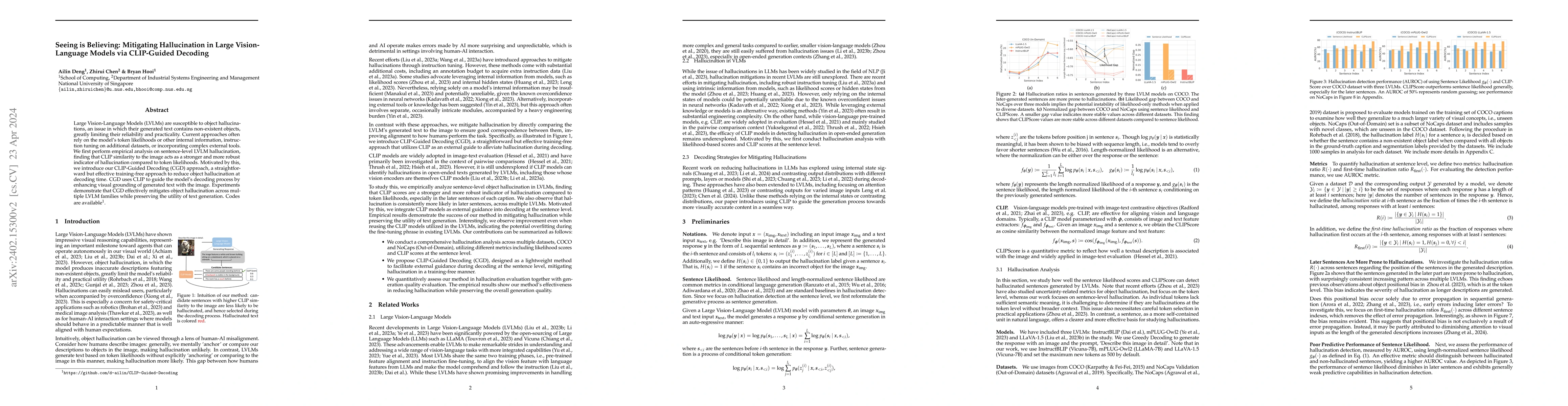 Thumbnail for Seeing is Believing: Mitigating Hallucination in Large Vision-Language
  Models via CLIP-Guided Decoding