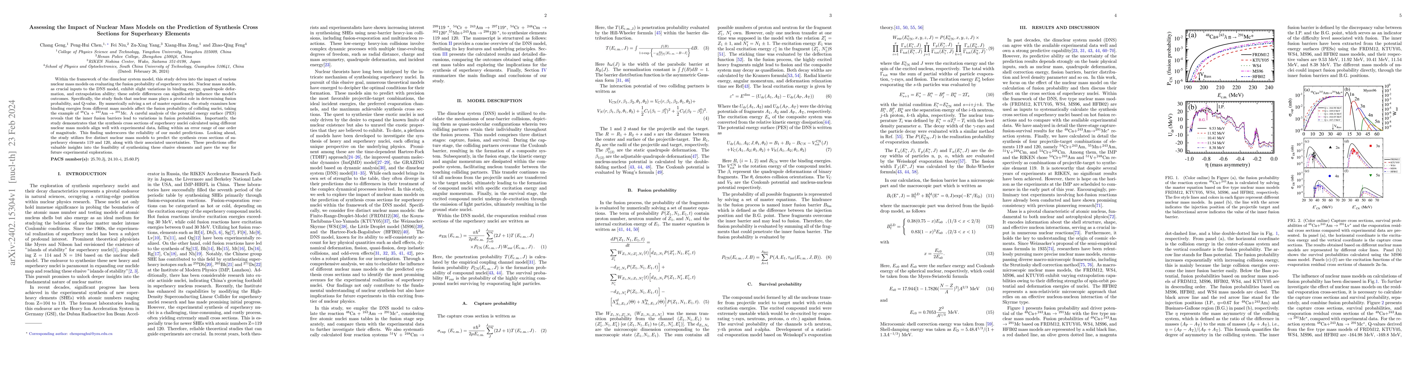 Thumbnail for Assessing the Impact of Nuclear Mass Models on the Prediction of
  Synthesis Cross Sections for Superheavy Elements