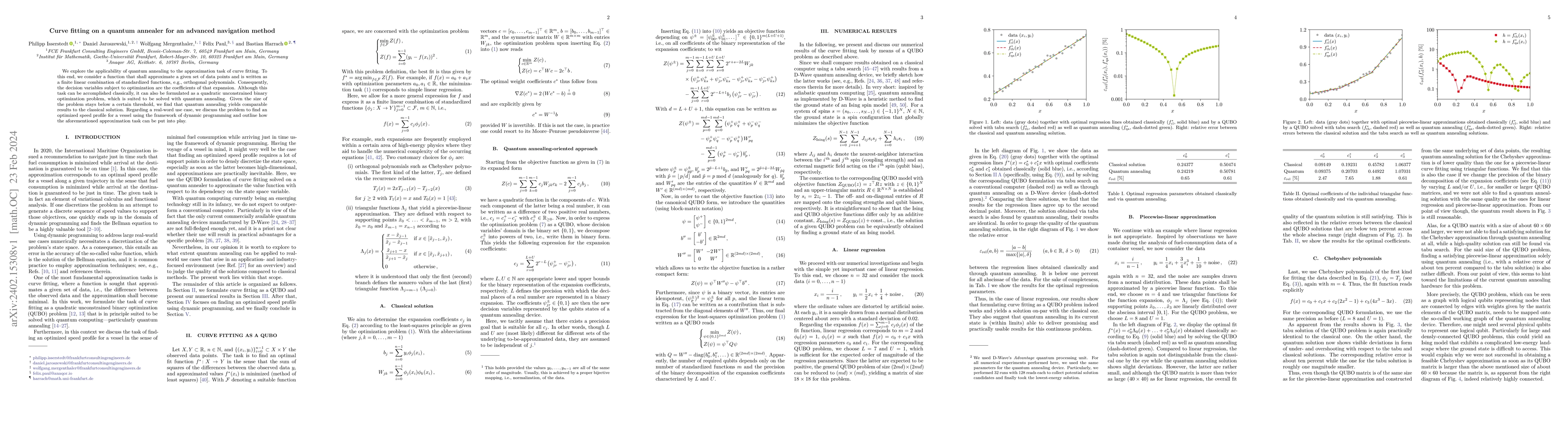 Thumbnail for Curve fitting on a quantum annealer for an advanced navigation method