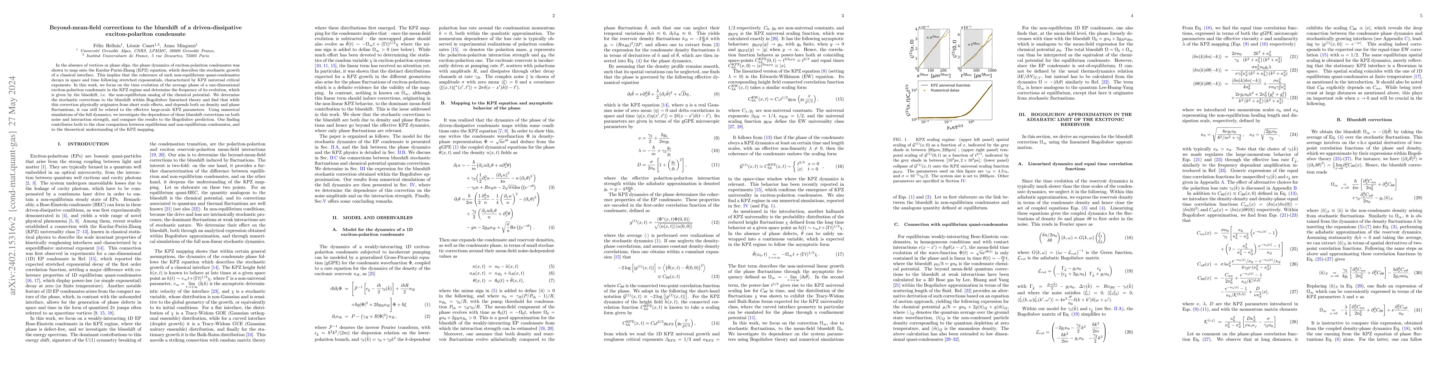Thumbnail for Beyond-mean-field corrections to the blueshift of a driven-dissipative
  exciton-polariton condensate