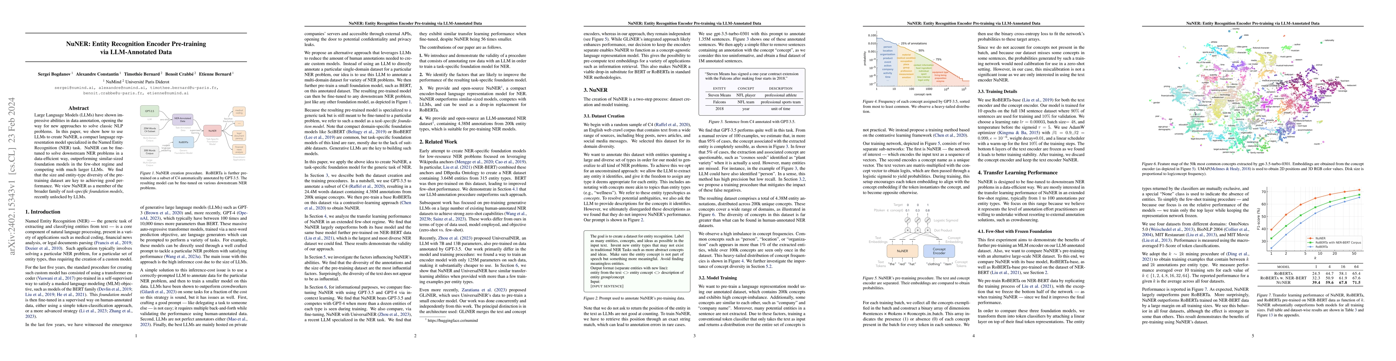 Thumbnail for NuNER: Entity Recognition Encoder Pre-training via LLM-Annotated Data