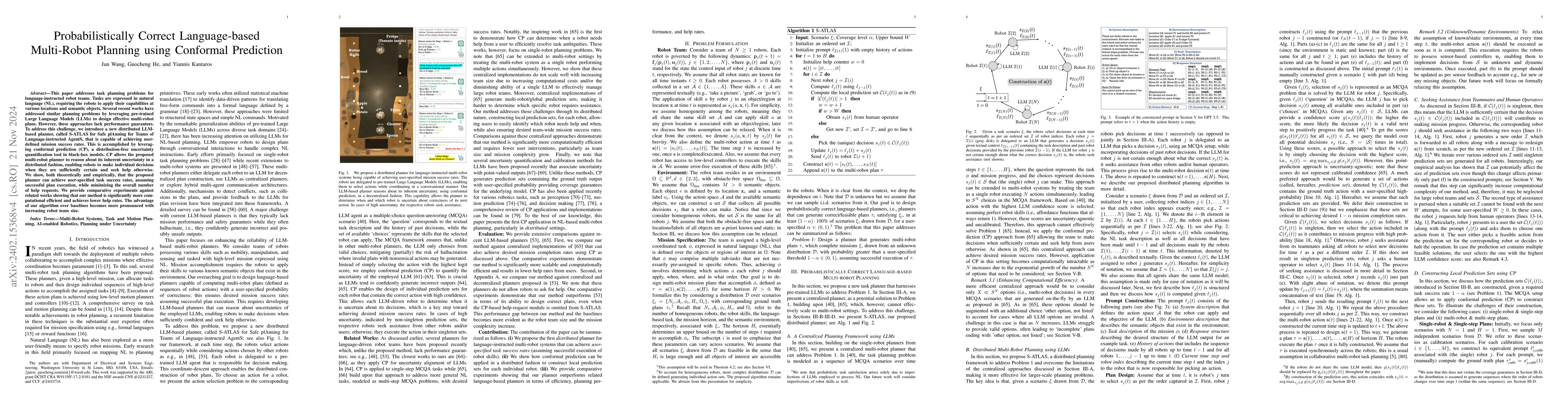 Thumbnail for Safe Task Planning for Language-Instructed Multi-Robot Systems using
  Conformal Prediction