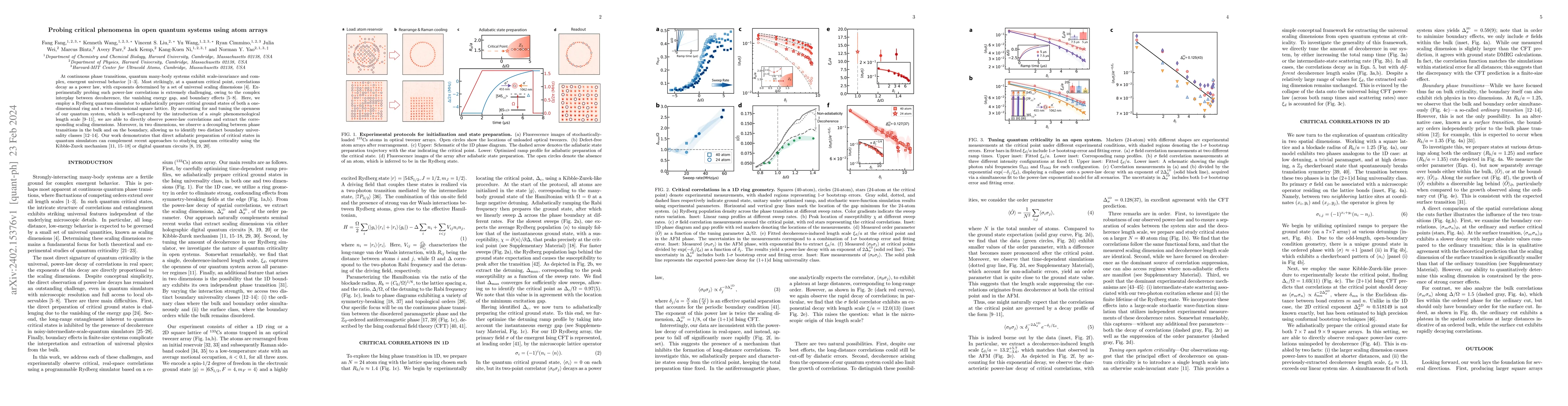 Thumbnail for Probing critical phenomena in open quantum systems using atom arrays