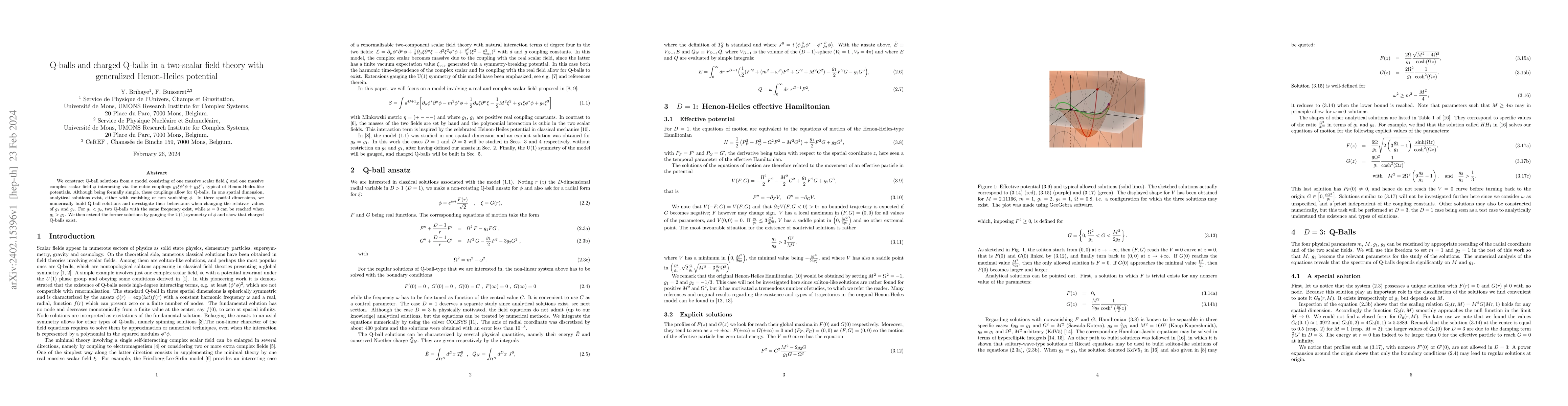 Thumbnail for Q-balls and charged Q-balls in a two-scalar field theory with
  generalized Henon-Heiles potential