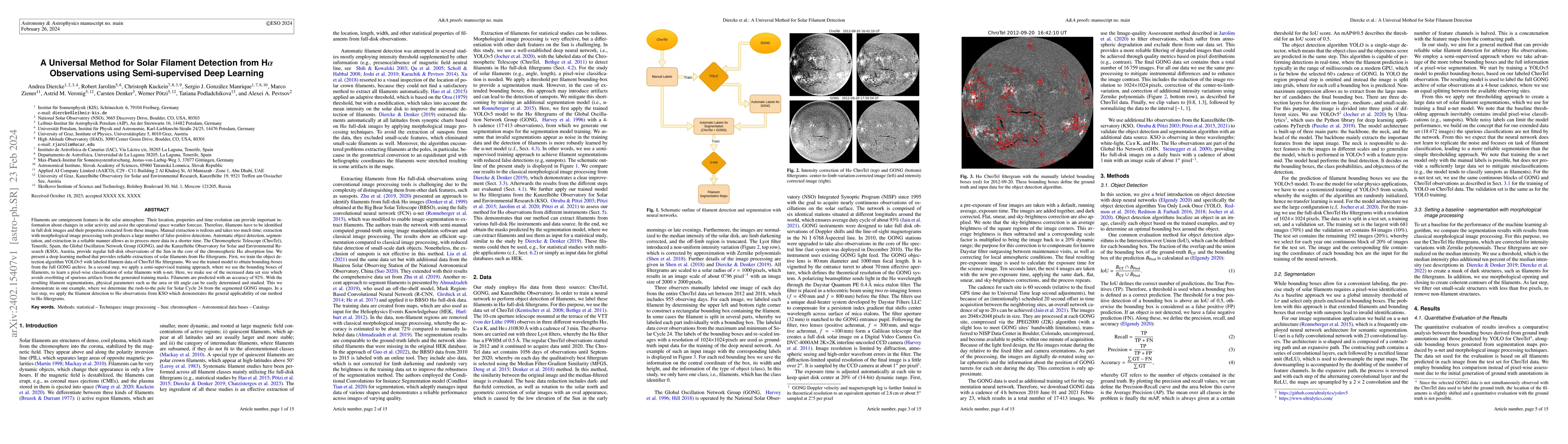 Thumbnail for A Universal Method for Solar Filament Detection from H-alpha
  Observations using Semi-supervised Deep Learning