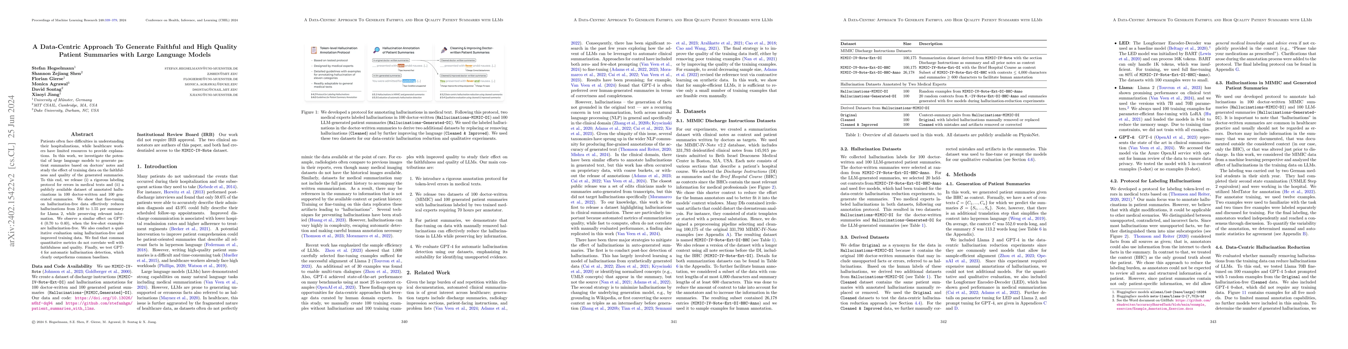 Thumbnail for A Data-Centric Approach To Generate Faithful and High Quality Patient
  Summaries with Large Language Models