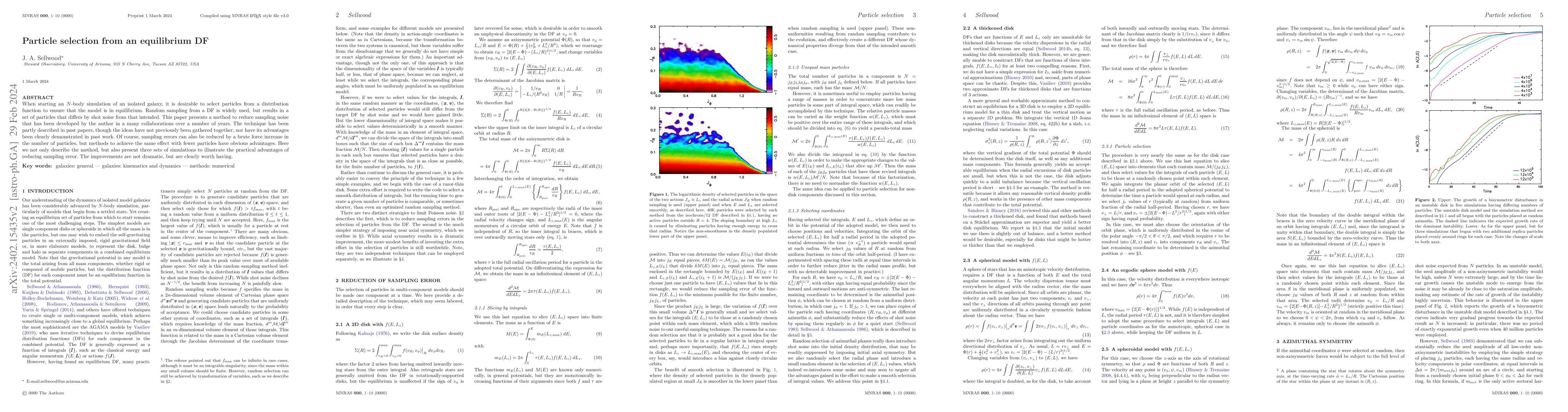 Thumbnail for Particle selection from an equilibrium DF
