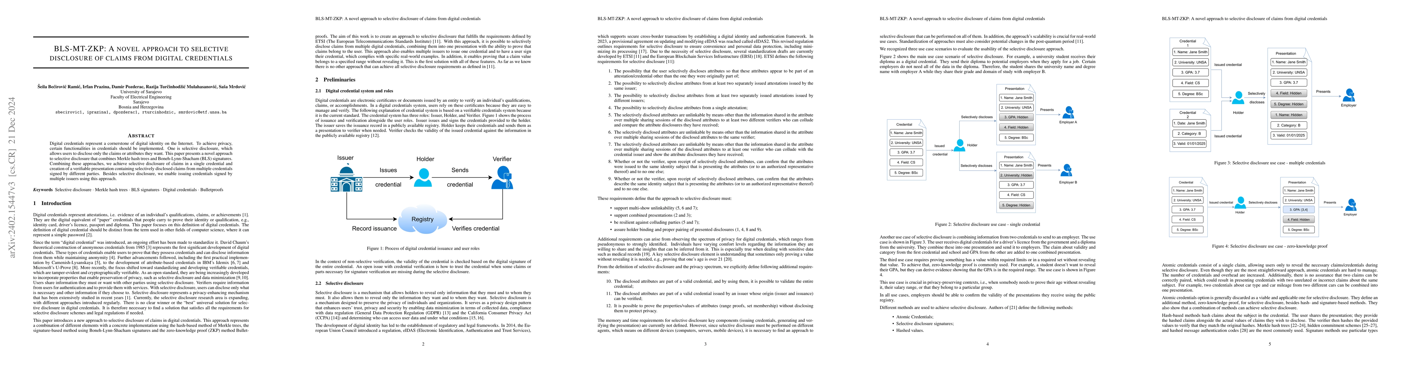 Thumbnail for Selective disclosure of claims from multiple digital credentials