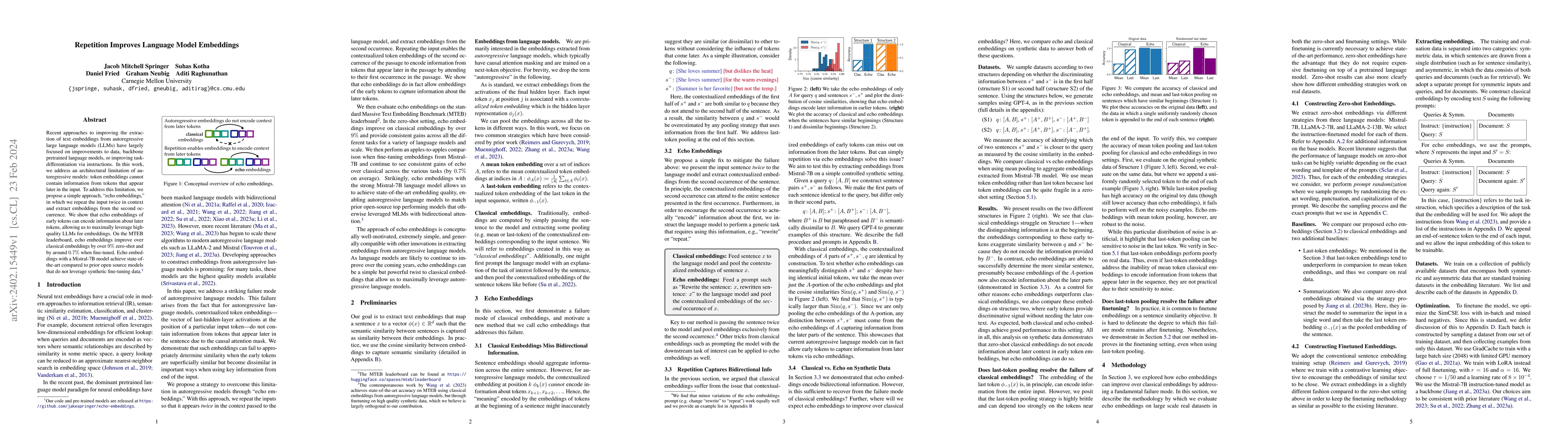 Thumbnail for Repetition Improves Language Model Embeddings
