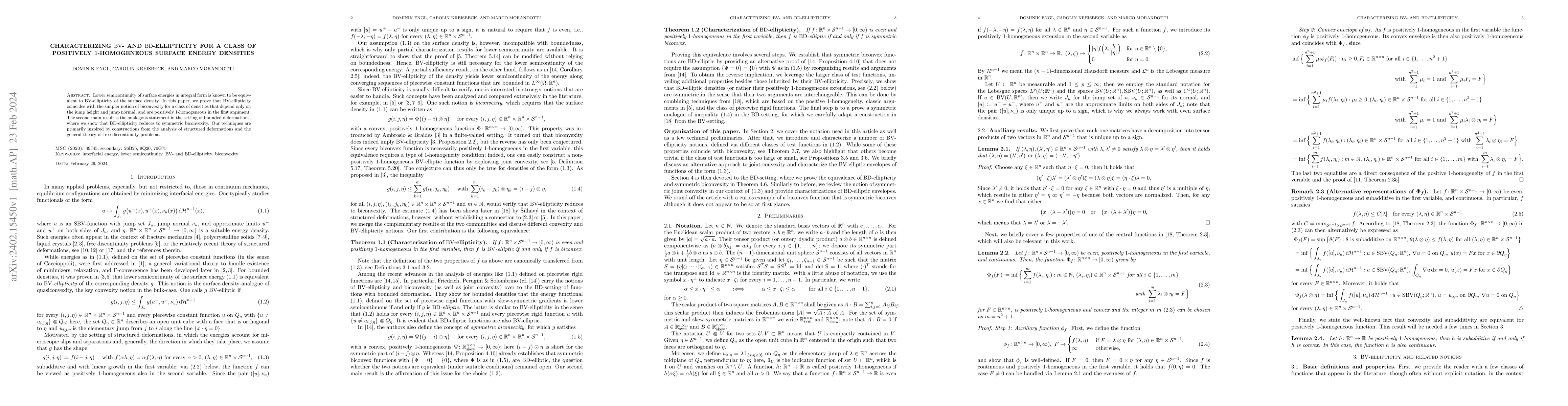 Thumbnail for Characterizing BV- and BD-ellipticity for a class of positively
  1-homogeneous surface energy densities