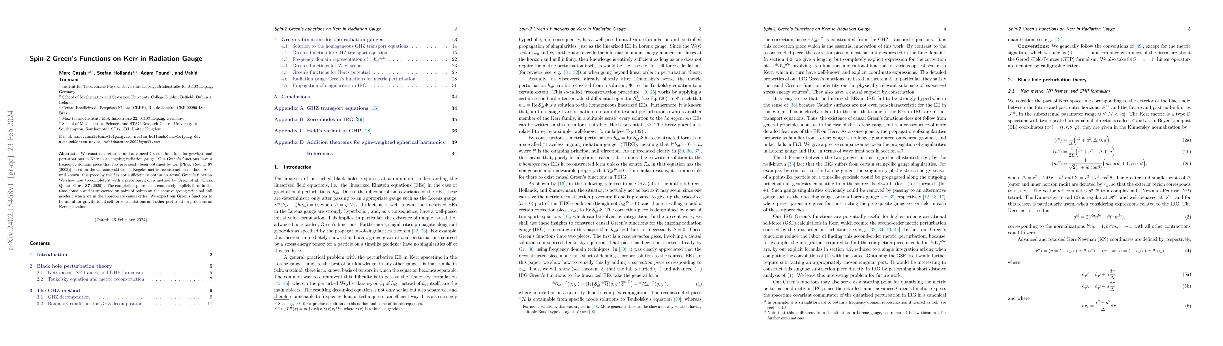Thumbnail for Spin-2 Green's Functions on Kerr in Radiation Gauge