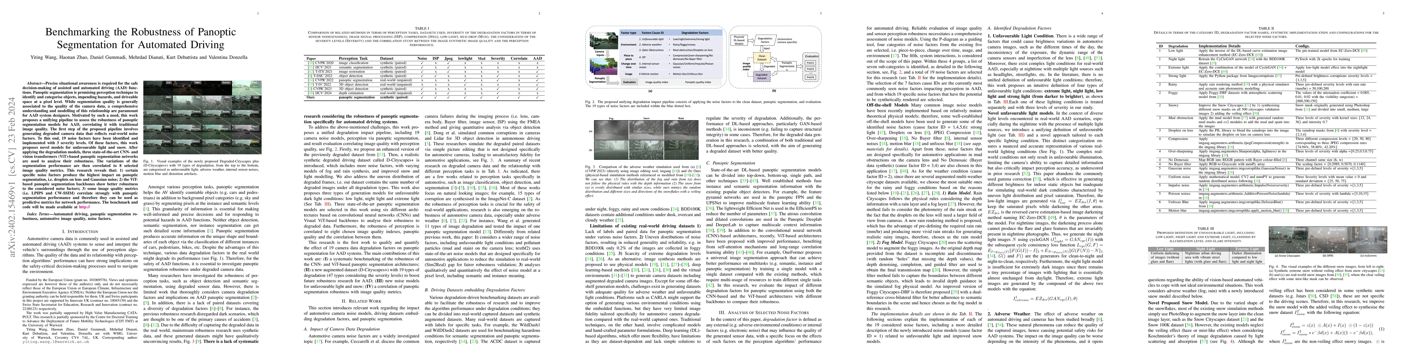 Thumbnail for Benchmarking the Robustness of Panoptic Segmentation for Automated
  Driving