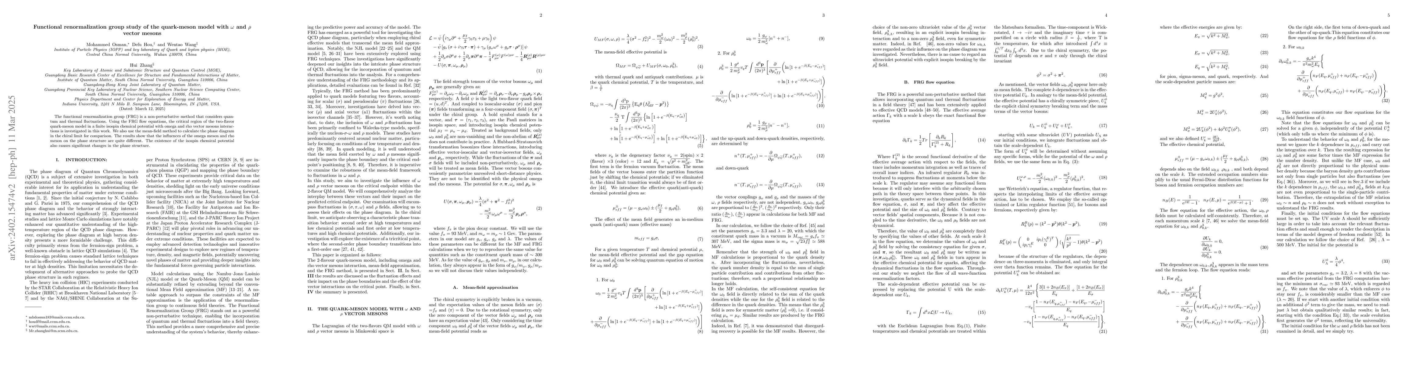 Thumbnail for Functional renormalization group study of the quark-meson model with
  omega and rho vector mesons