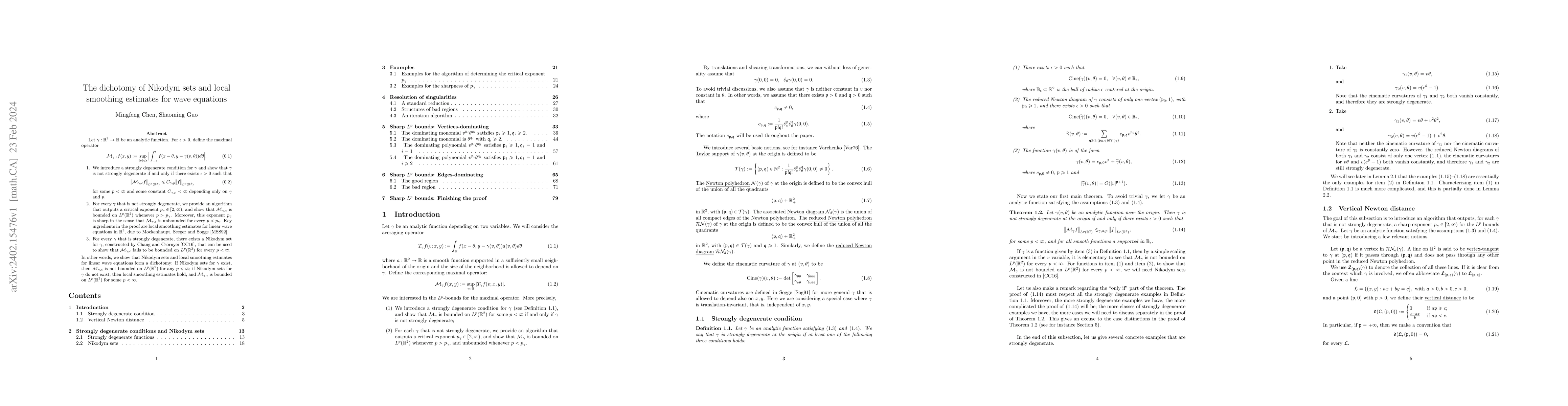 Thumbnail for The dichotomy of Nikodym sets and local smoothing estimates for wave
  equations