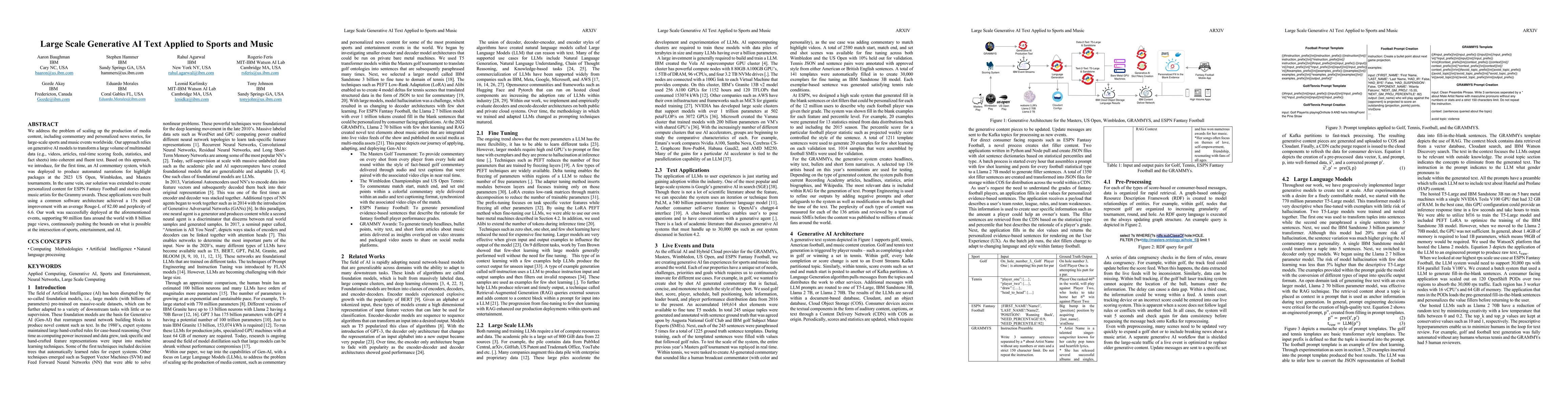 Thumbnail for Large Scale Generative AI Text Applied to Sports and Music