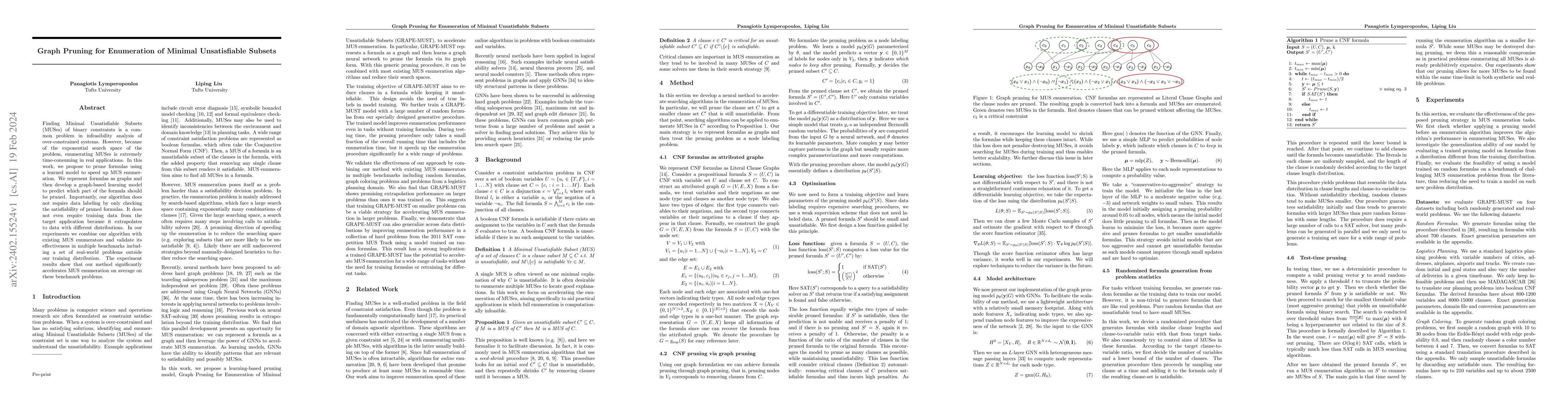 Thumbnail for Graph Pruning for Enumeration of Minimal Unsatisfiable Subsets