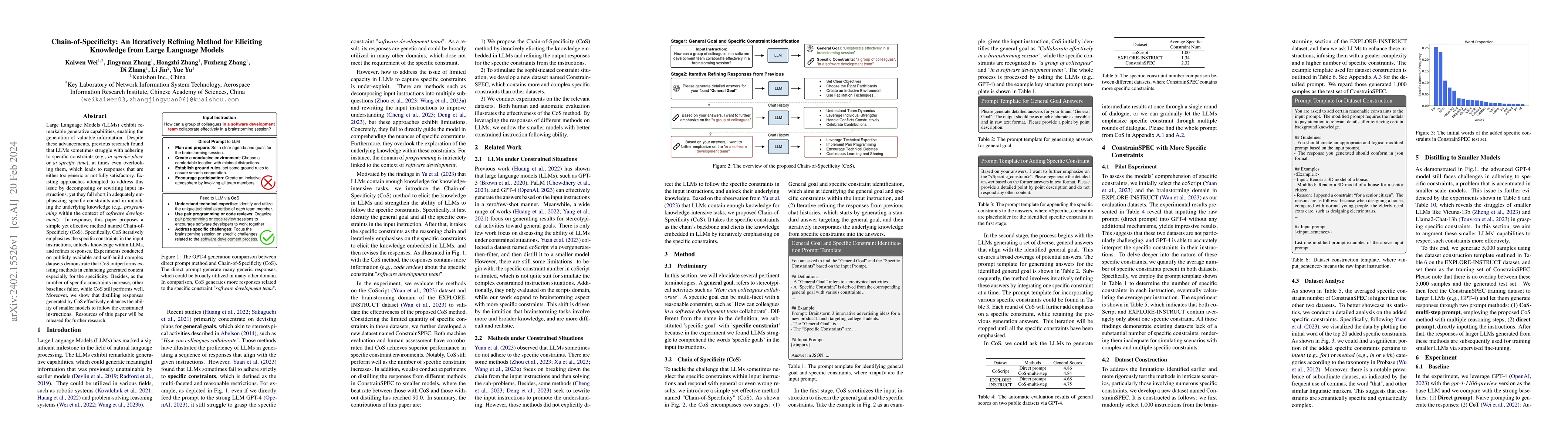 Thumbnail for Chain-of-Specificity: An Iteratively Refining Method for Eliciting
  Knowledge from Large Language Models