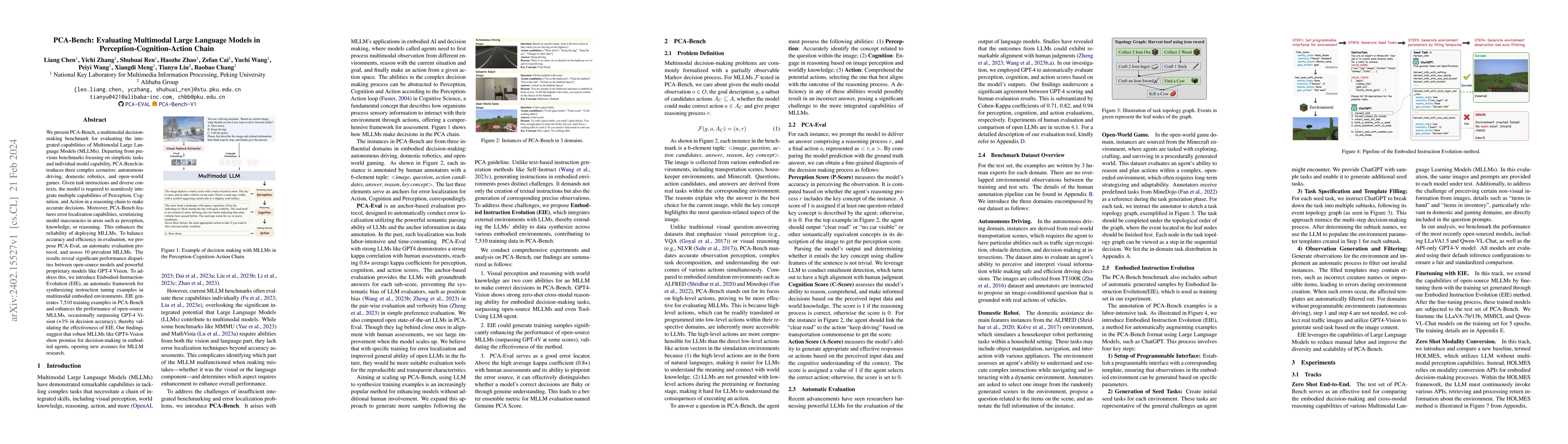Thumbnail for PCA-Bench: Evaluating Multimodal Large Language Models in
  Perception-Cognition-Action Chain