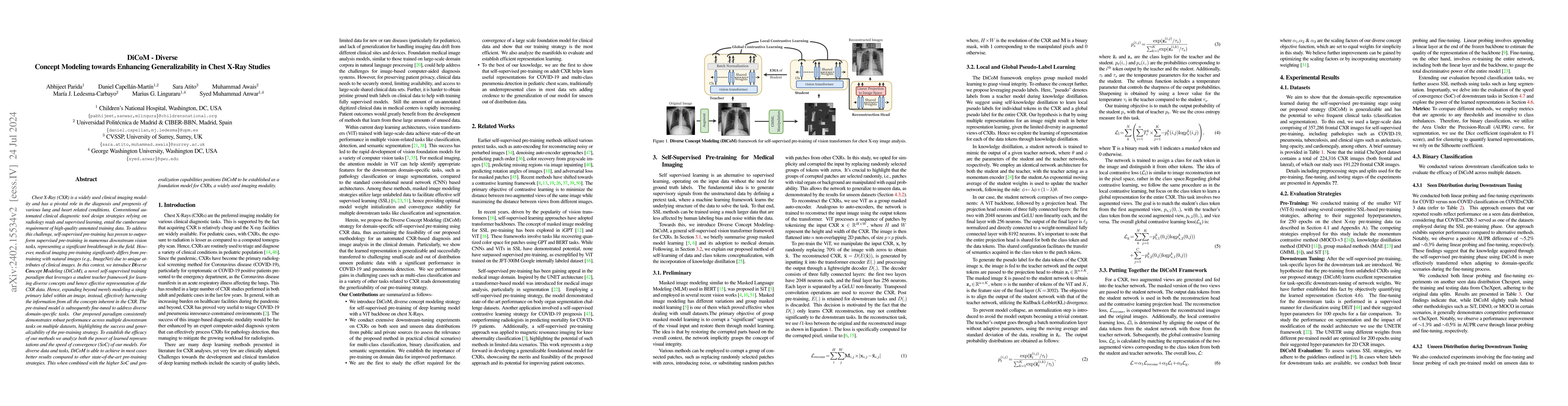Thumbnail for DiCoM -- Diverse Concept Modeling towards Enhancing Generalizability in
  Chest X-Ray Studies