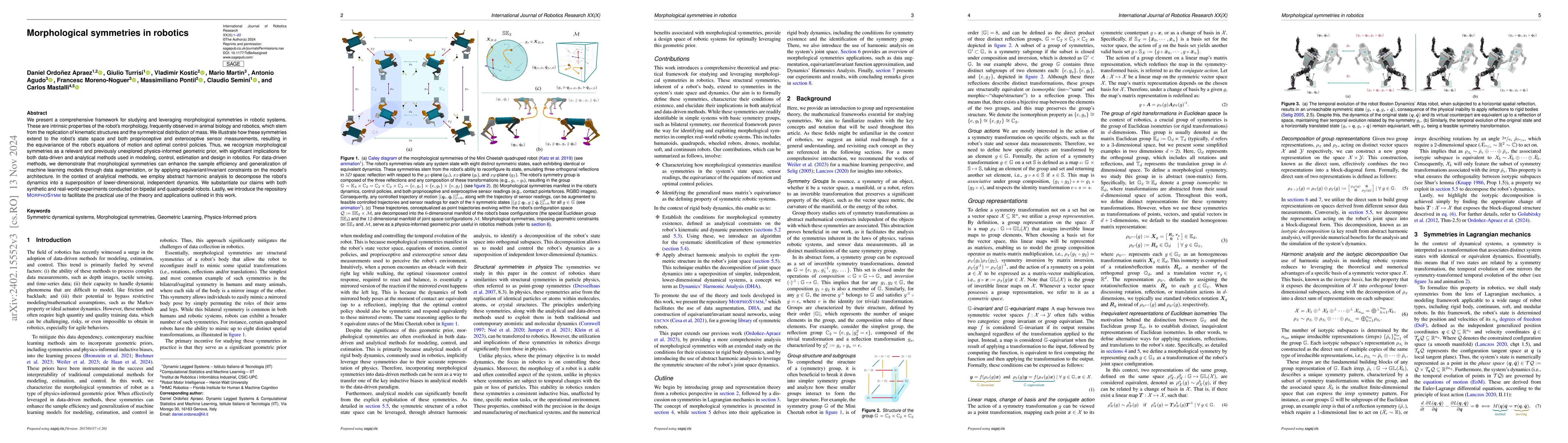 Thumbnail for Morphological Symmetries in Robotics