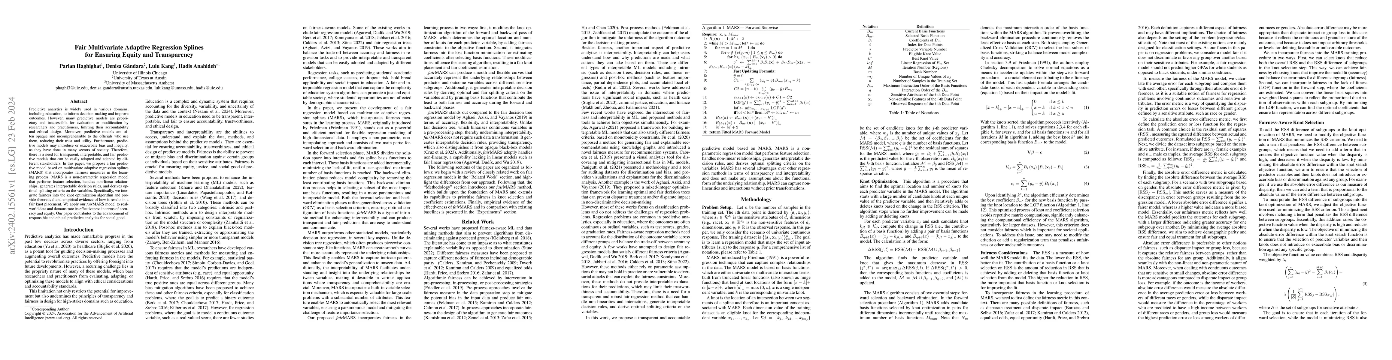 Thumbnail for Fair Multivariate Adaptive Regression Splines for Ensuring Equity and
  Transparency