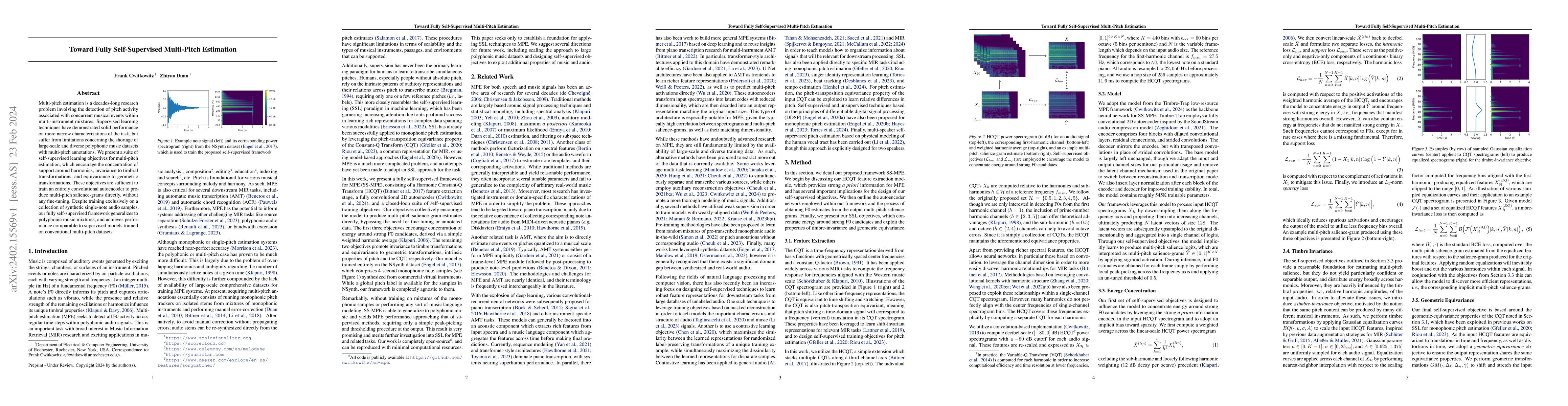Thumbnail for Toward Fully Self-Supervised Multi-Pitch Estimation