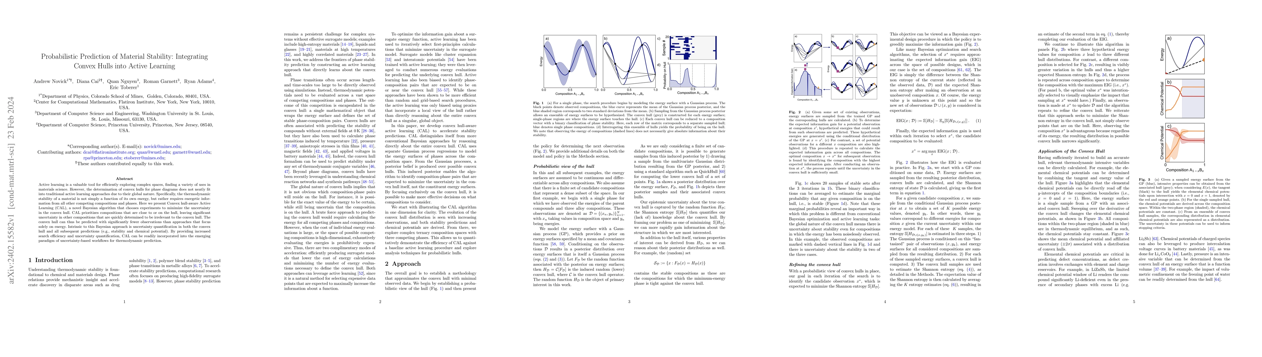 Thumbnail for Probabilistic Prediction of Material Stability: Integrating Convex Hulls
  into Active Learning