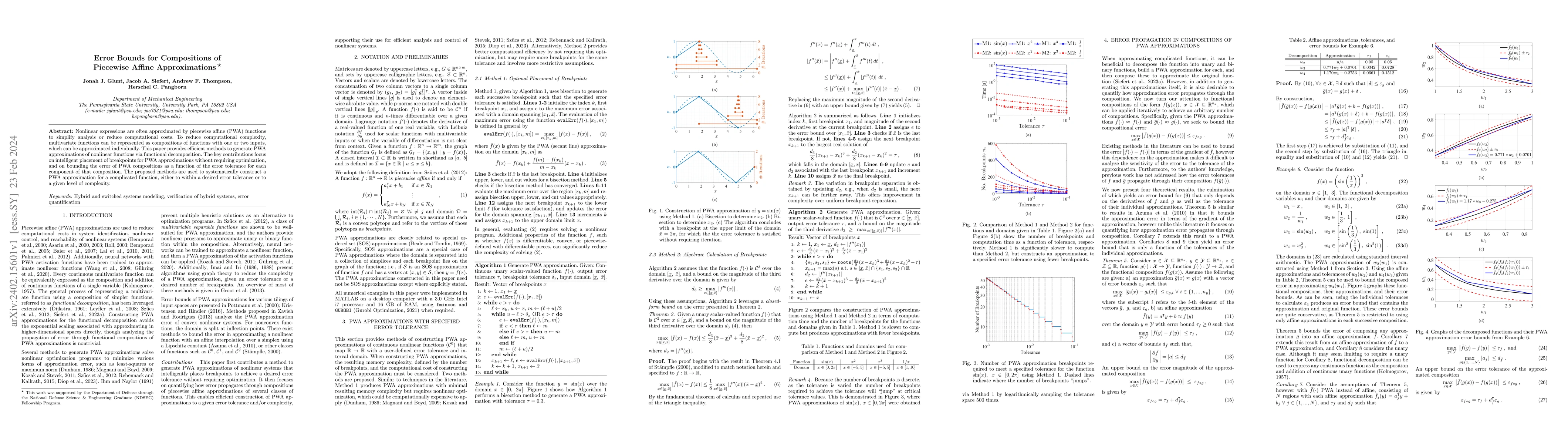 Thumbnail for Error Bounds for Compositions of Piecewise Affine Approximations