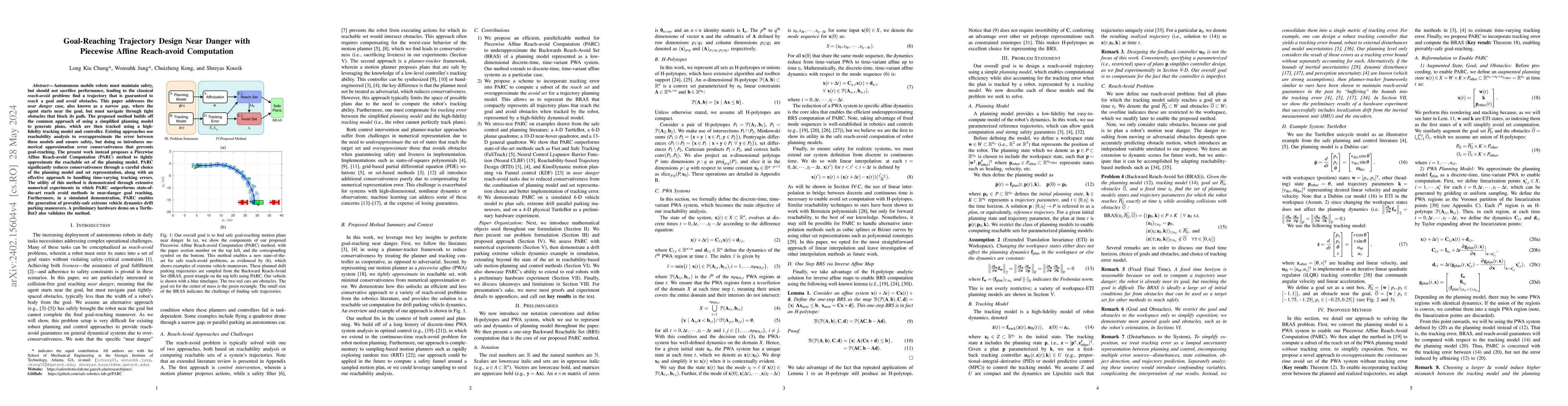 Thumbnail for Goal-Reaching Trajectory Design Near Danger with Piecewise Affine
  Reach-avoid Computation