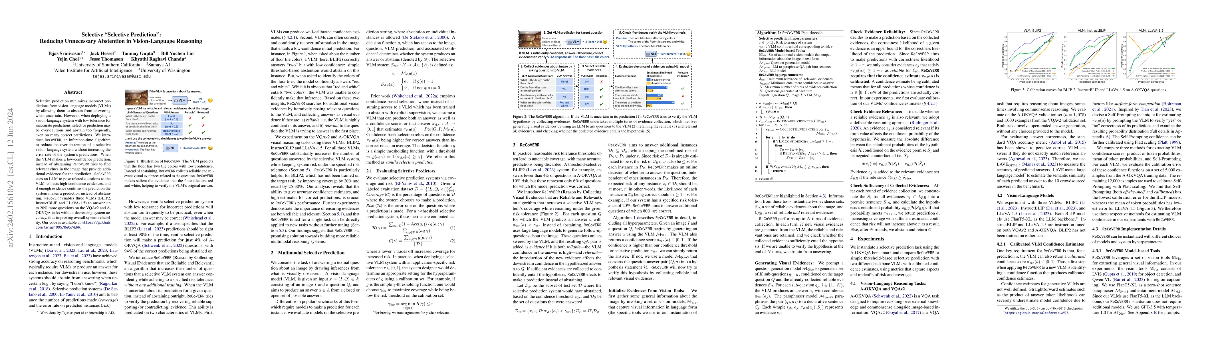 Thumbnail for Selective "Selective Prediction": Reducing Unnecessary Abstention in
  Vision-Language Reasoning
