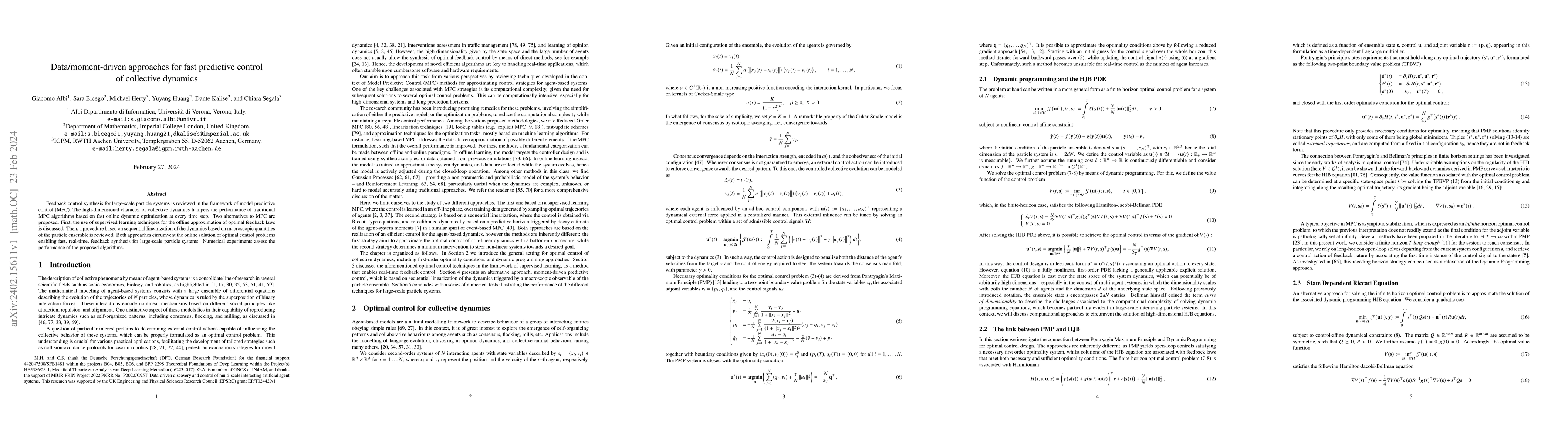 Thumbnail for Data/moment-driven approaches for fast predictive control of collective
  dynamics