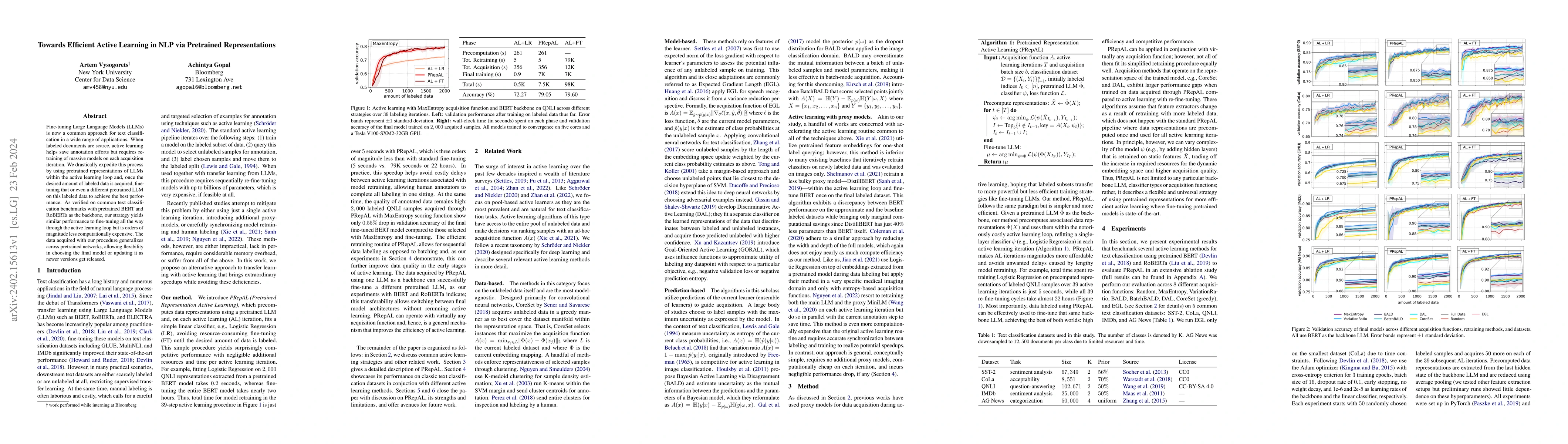 Thumbnail for Towards Efficient Active Learning in NLP via Pretrained Representations