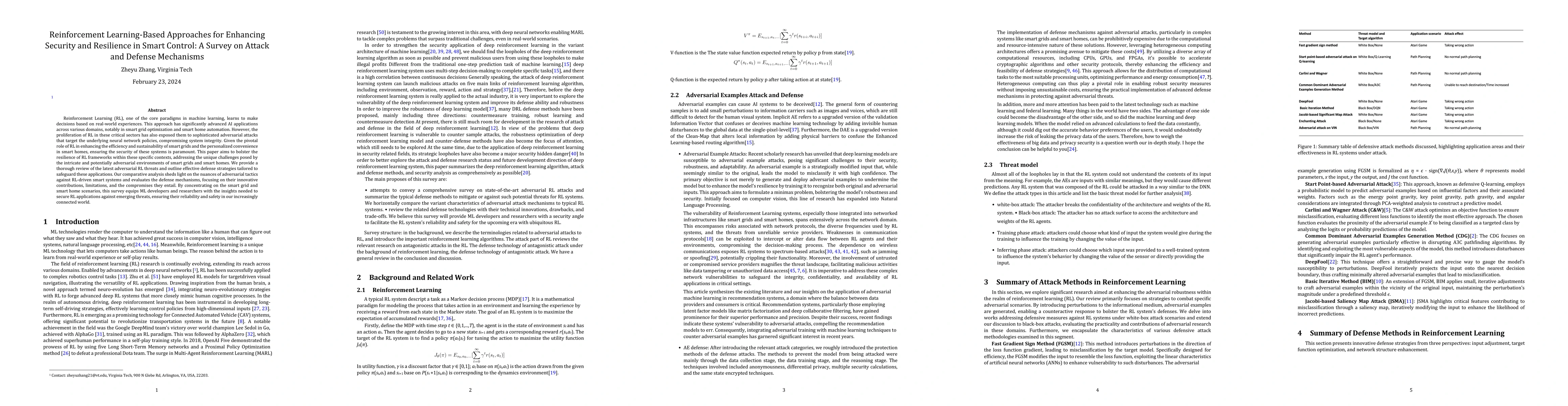 Thumbnail for Reinforcement Learning-Based Approaches for Enhancing Security and
  Resilience in Smart Control: A Survey on Attack and Defense Methods