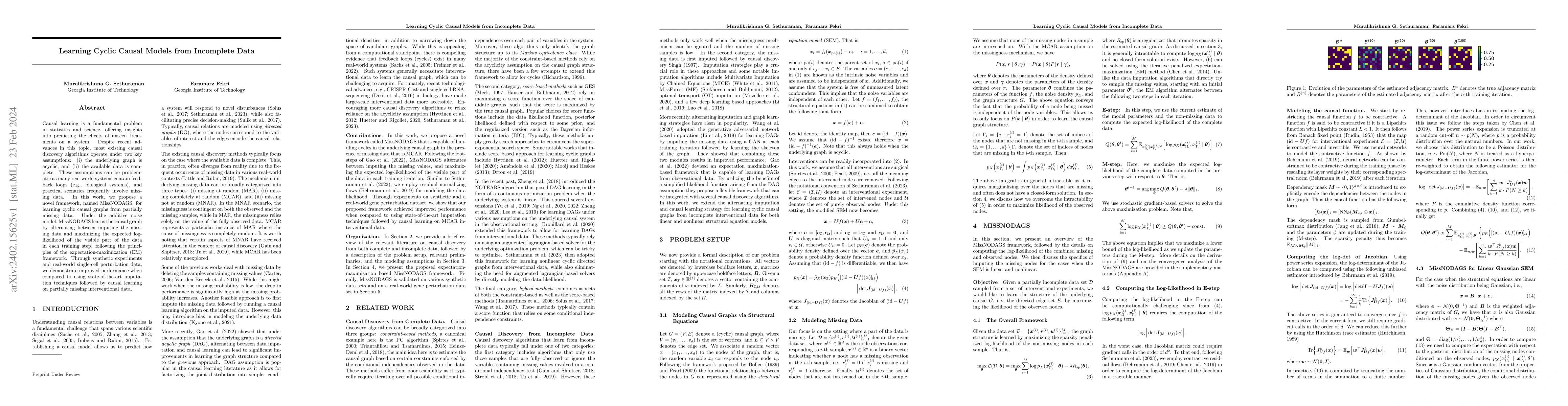 Thumbnail for Learning Cyclic Causal Models from Incomplete Data