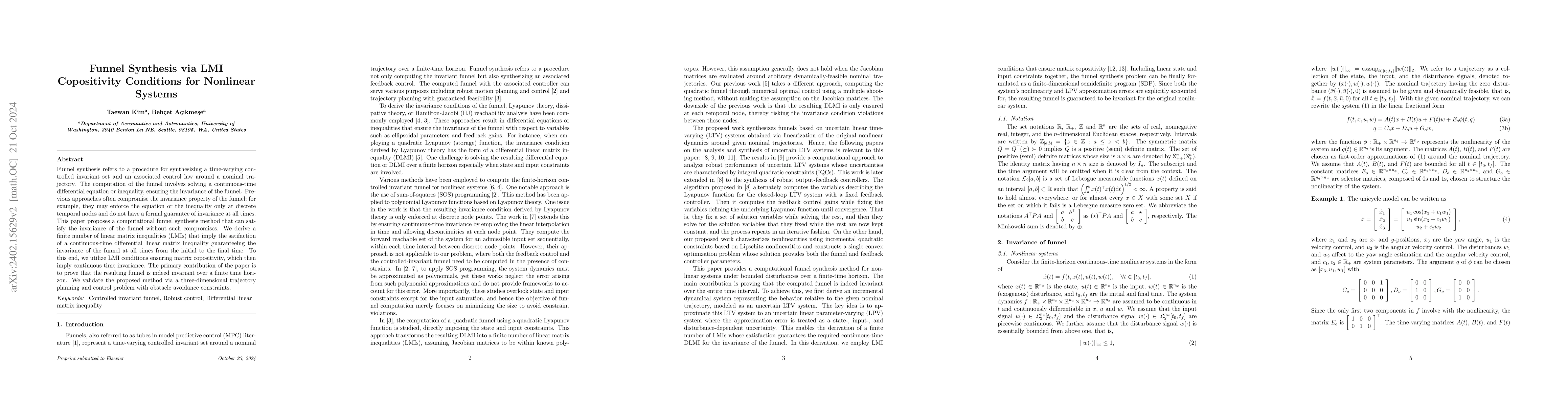 Thumbnail for Sufficient LMI Copositivity Conditions for Funnel Synthesis of Uncertain
  Nonlinear Systems