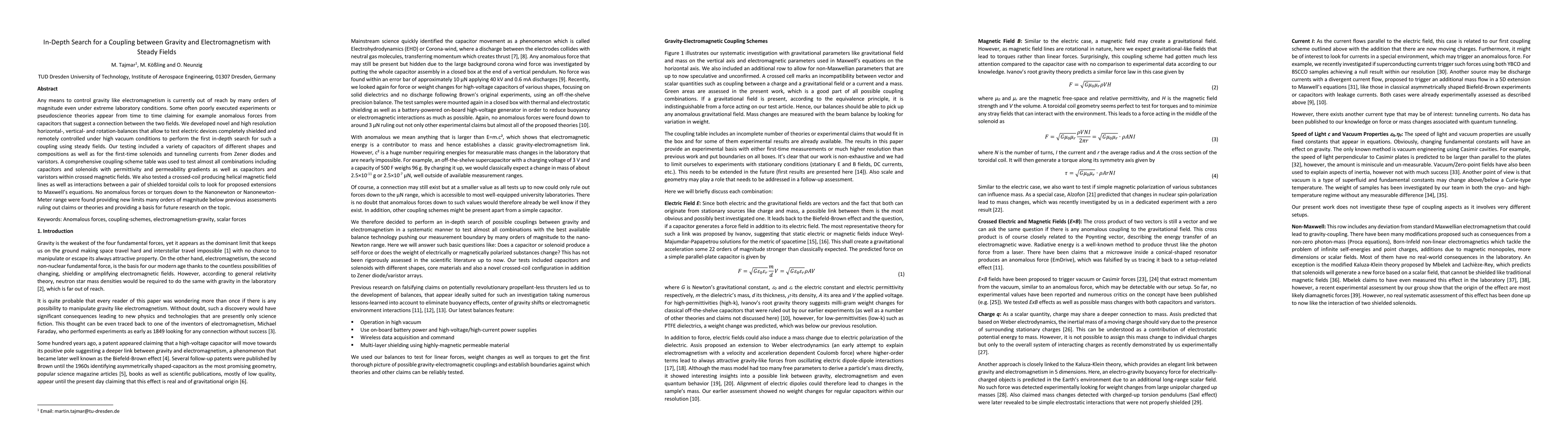 Thumbnail for In-Depth Search for a Coupling between Gravity and Electromagnetism with
  Steady Fields